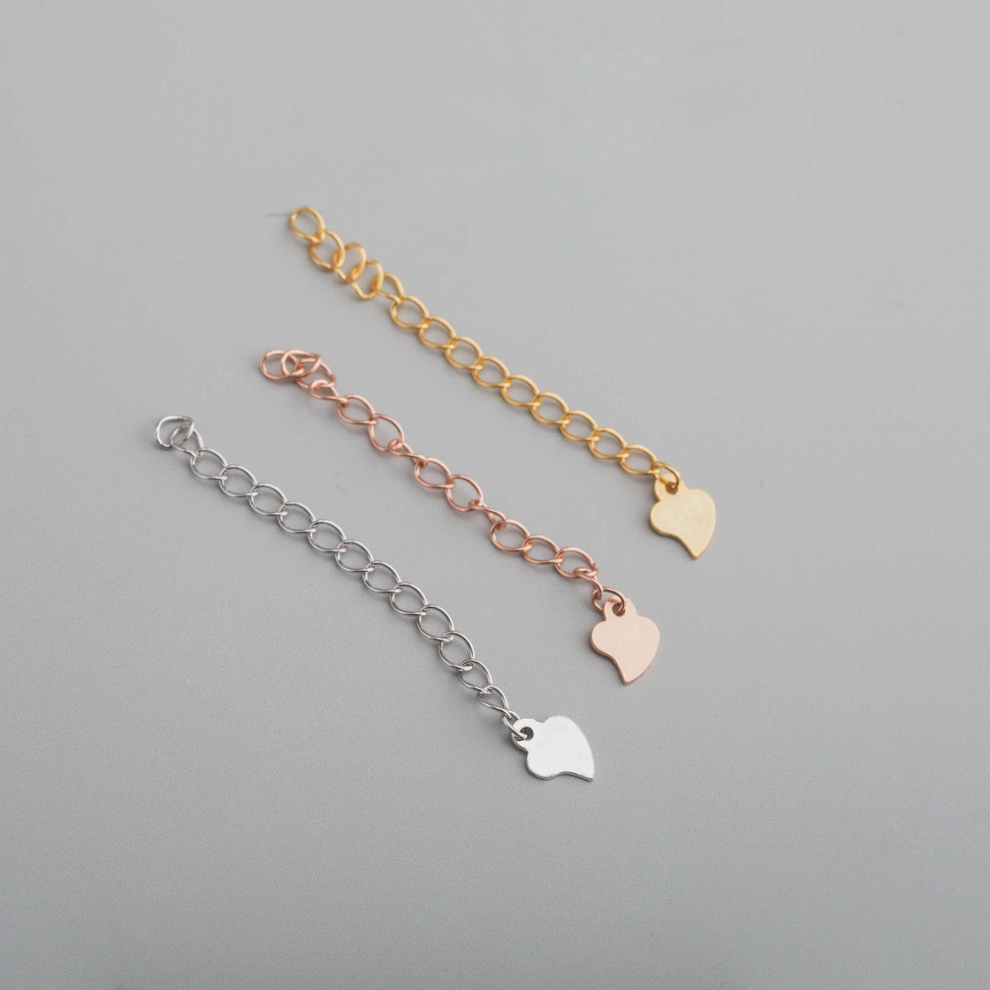 1Pcs 2 Inches Silver Rose Gold Solid 925 Sterling Silver Necklace Extension Chain Supplies 1316001 - Click Image to Close